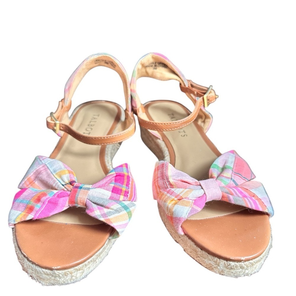 EUC Talbots Colorful Espadrille Wedge Sandals